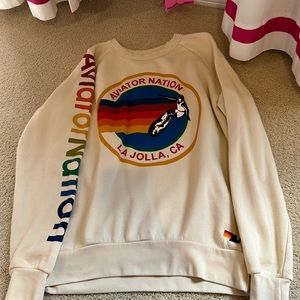 aviator nation rainbow crewneck